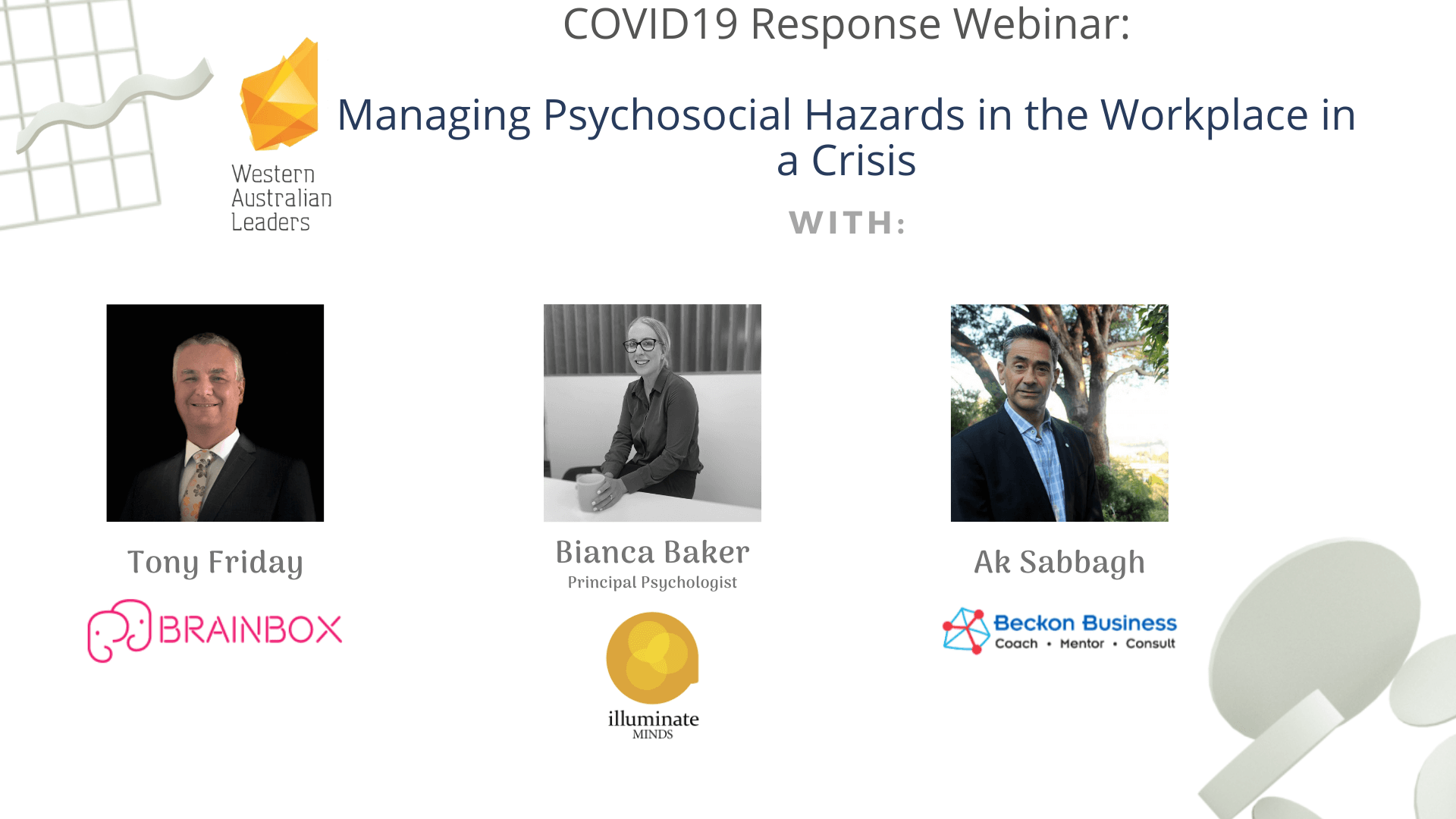 WA Leaders Webinar Managing Psychosocial Hazards In The Workplace In