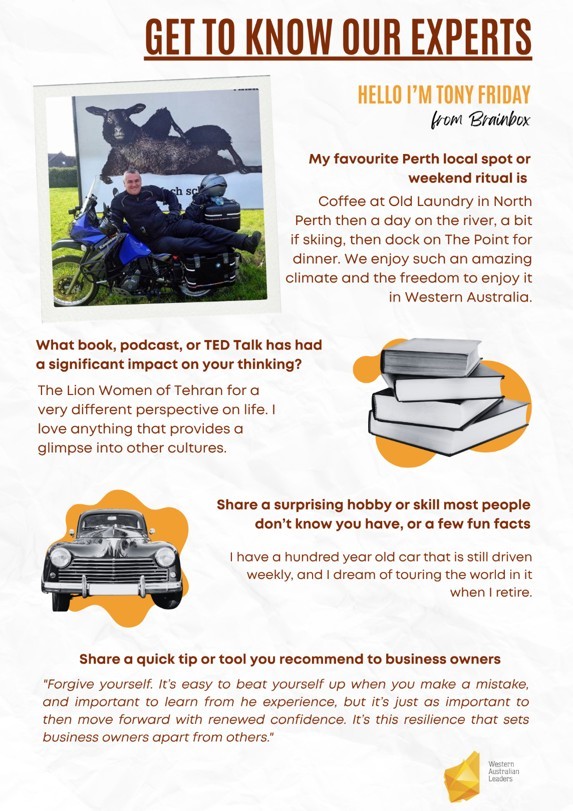 GET TO KNOW OUR EXPERTS - Tony Friday from Brainbox